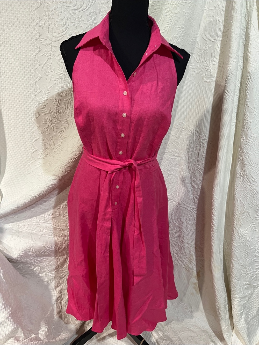Lauren Ralph Lauren linen halter shirt dress, size 8